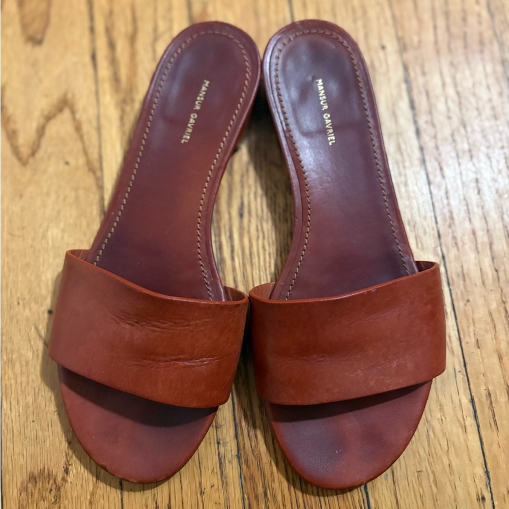 Mansur Gavriel Brown Leather Sandals